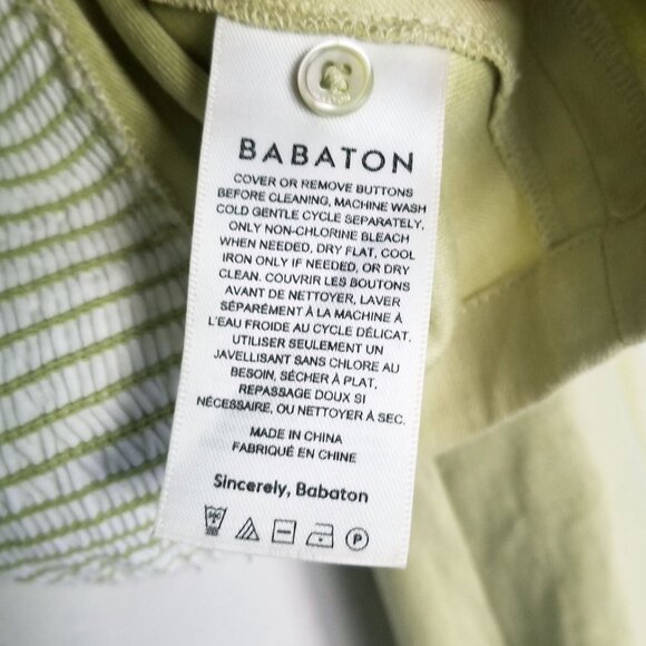 Babaton Aritzia Hadwyn Sweetheart Cropped Smocked Blouse Top Pistachio Green XS - Picture 5 of 14
